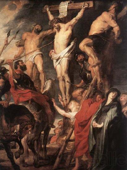 RUBENS, Pieter Pauwel Christ on the Cross between the Two Thieves Spain oil painting art